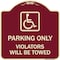 Signmission Parking Violators Will Towed Handicapped Heavy-Gauge Aluminum Sign, 18" x 18", BU-1818-23404 A-DES-BU-1818-23404 - alternate 1
